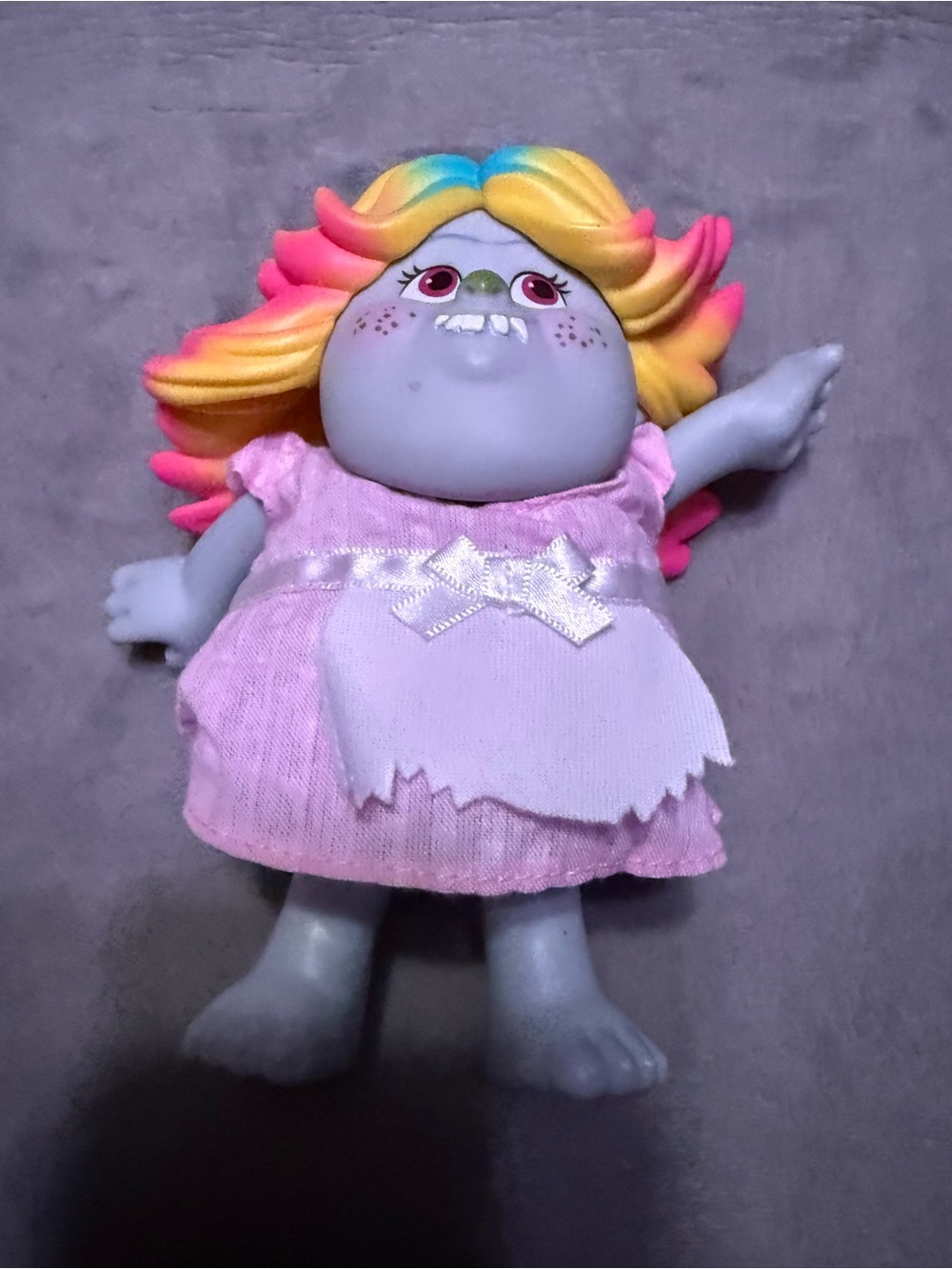 DreamWorks Trolls Bridget Doll 2016 Hasbro Pink Dress Rainbow Hair